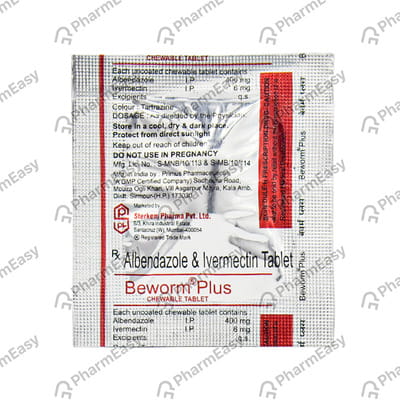 Beworm Plus 6mg Strip Of 1 Chewable Tablet