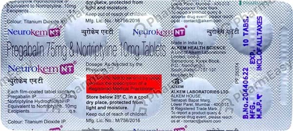 Neurokem Nt 75/10mg Strip Of 10 Tablets