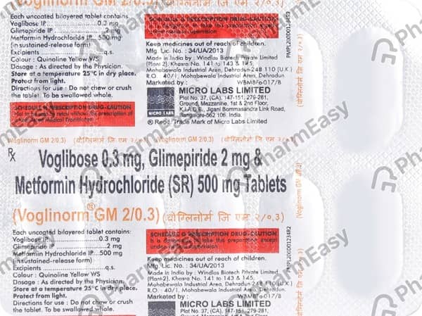 Voglinorm Gm 2/0.3mg Strip Of 10 Tablets