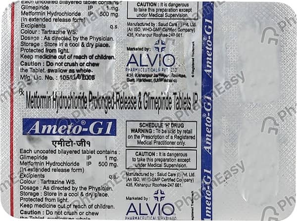 Ameto G 1mg Strip Of 10 Tablets