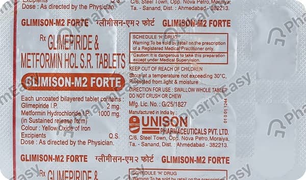 Glimison M 2Mg Forte Strip Of 10 Tablets