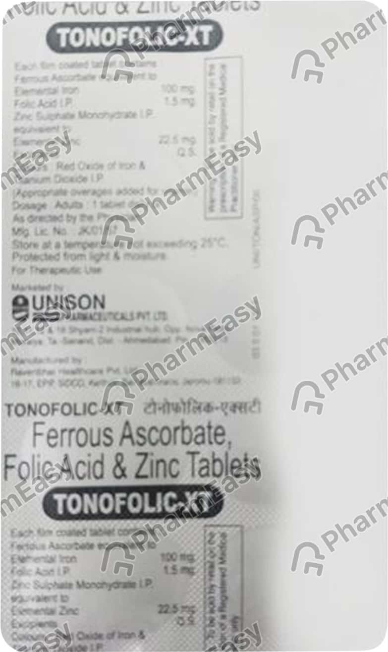 Tonofolic Xt Strip Of 10 Tablets Uses, Side Effects, Price & Dosage PharmEasy