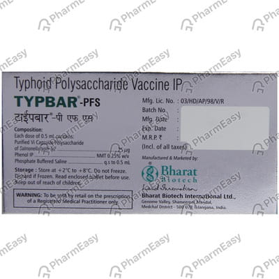 Typbar Pre Filled Syringe Of 0.5ml Vaccine