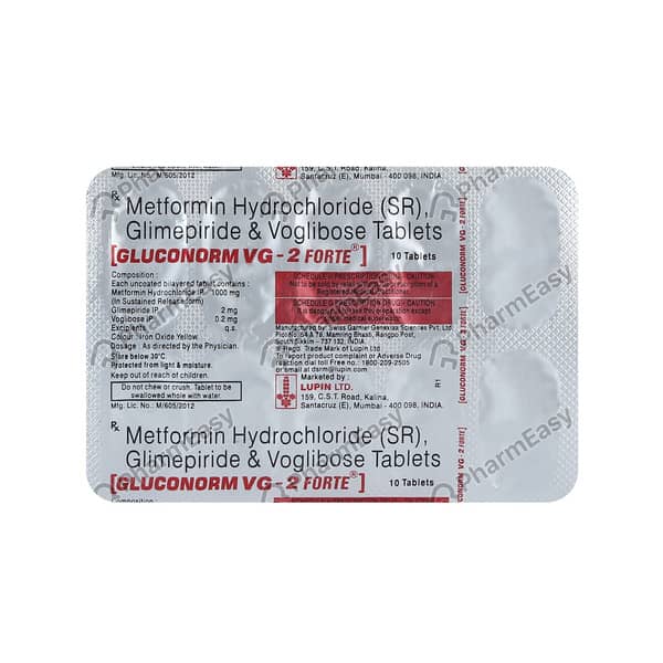Gluconorm Vg 2Mg Forte Strip Of 10 Tablets