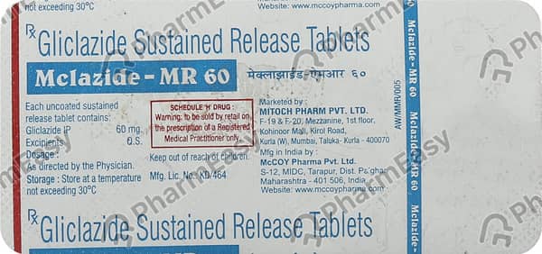 Mclazide Mr 60Mg Strip Of 10 Tablets