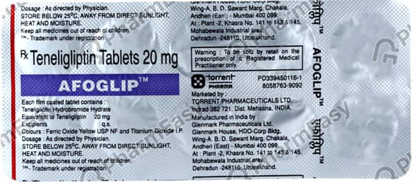 Afoglip 20mg Strip Of 10 Tablets