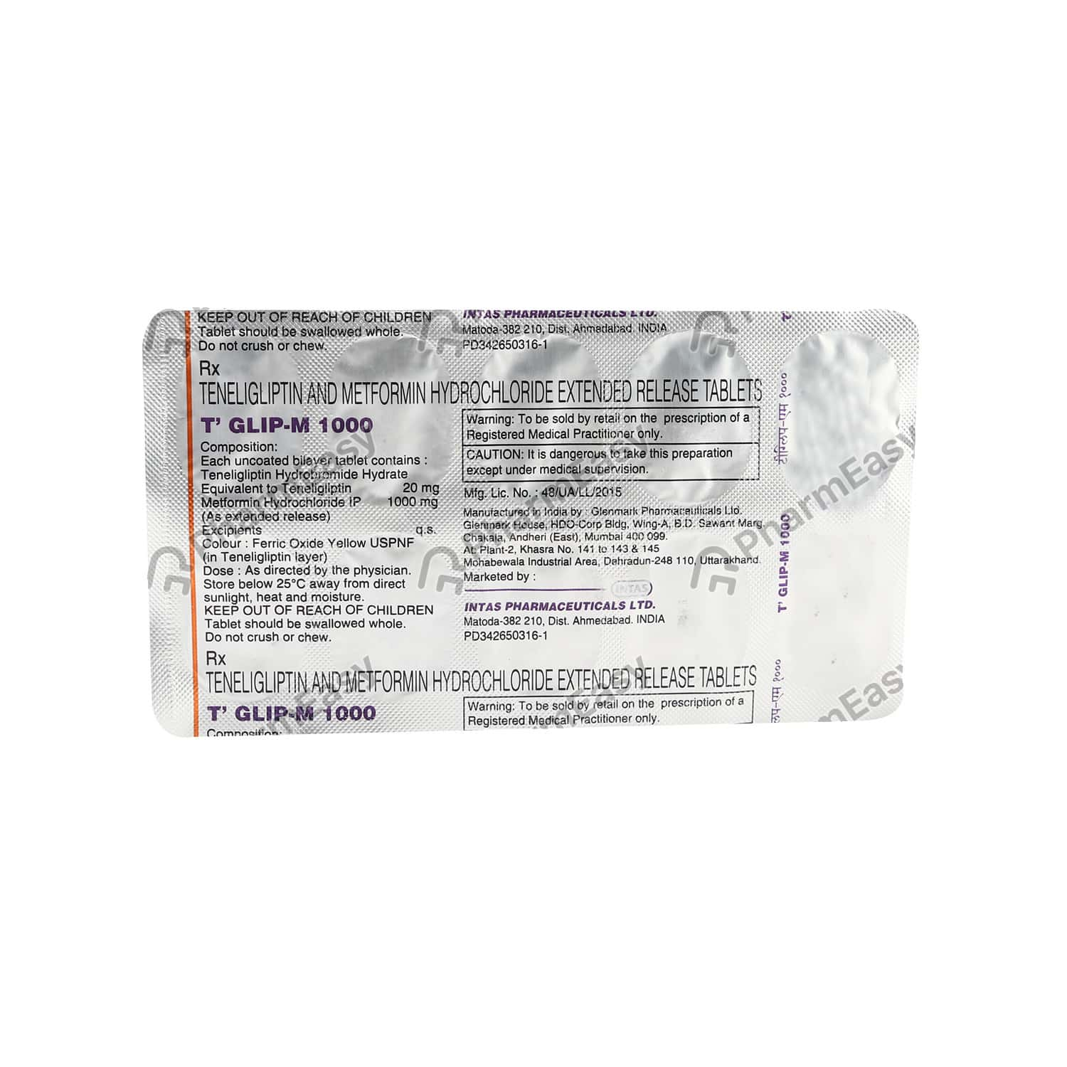 T Glip M 1000mg Strip Of 10 Tablets