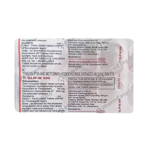 T Glip M 500Mg Strip Of 10 Tablets