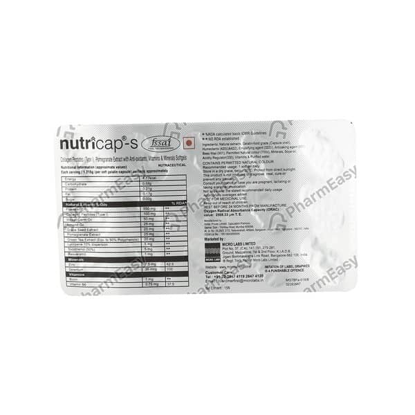 Nutricap S Strip Of 15 Capsules
