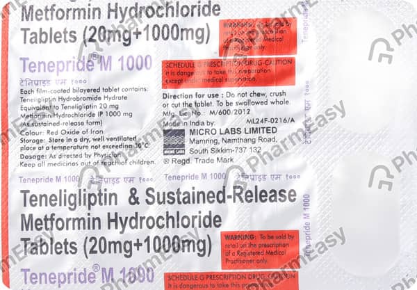 Tenepride M 1000mg Strip Of 10 Tablets