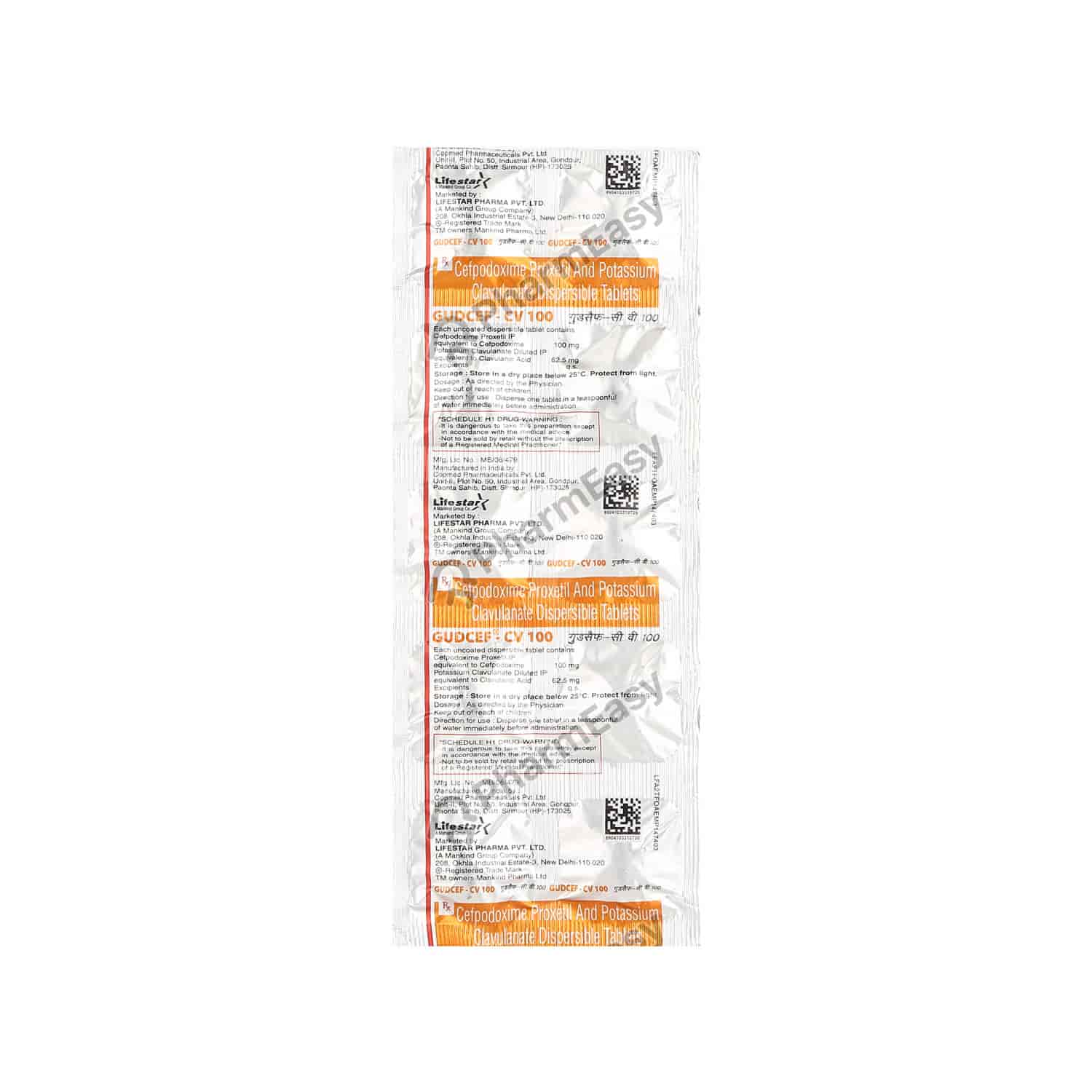 Gudcef Cv 100mg Tab 10'S Uses, Side Effects, Dosage, Composition & Price PharmEasy