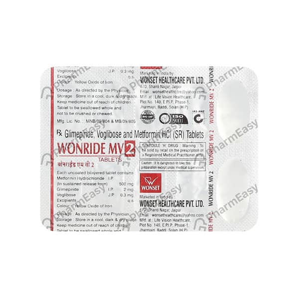 Wonride Mv 2mg Strip Of 10 Tablets