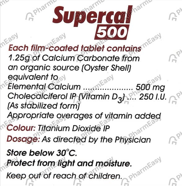 Supercal 500mg Strip Of 15 Tablets