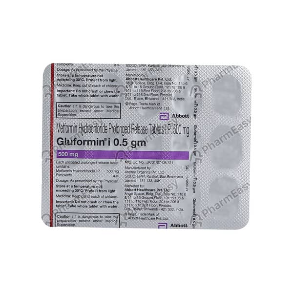 Gluformin I 0.5gm Strip Of 15 Tablets