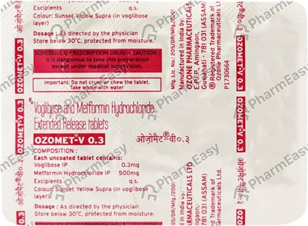 Ozomet V 0.3Mg Strip Of 10 Tablets