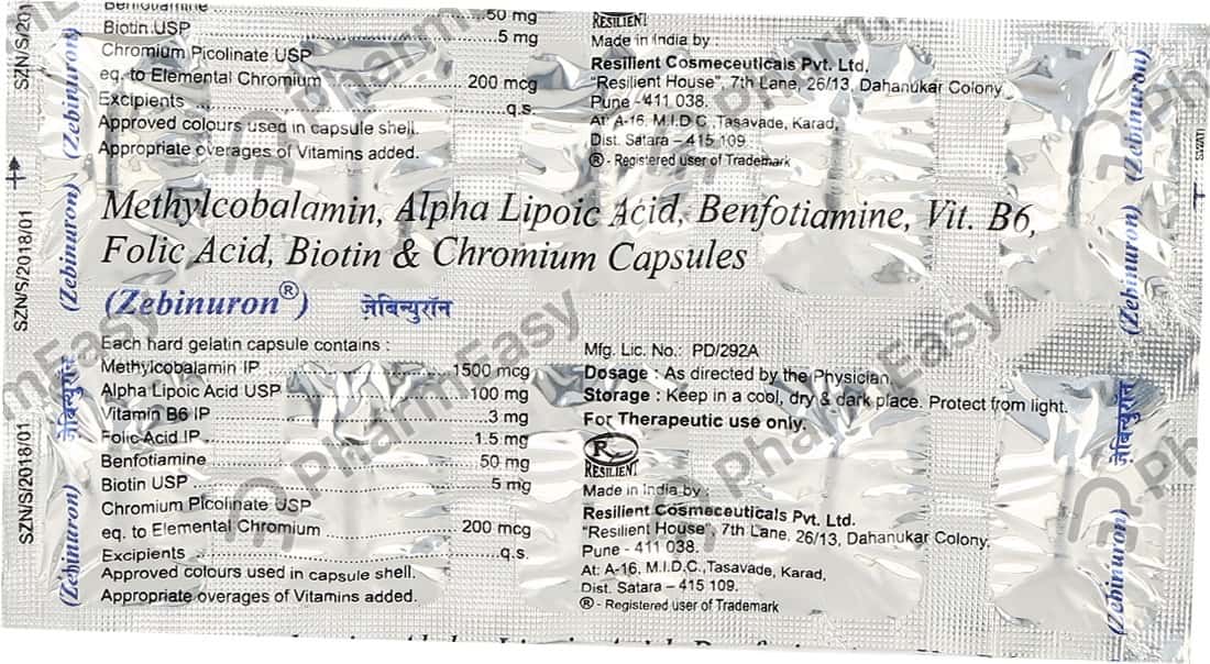 Zebinuron Strip Of 10 Capsules