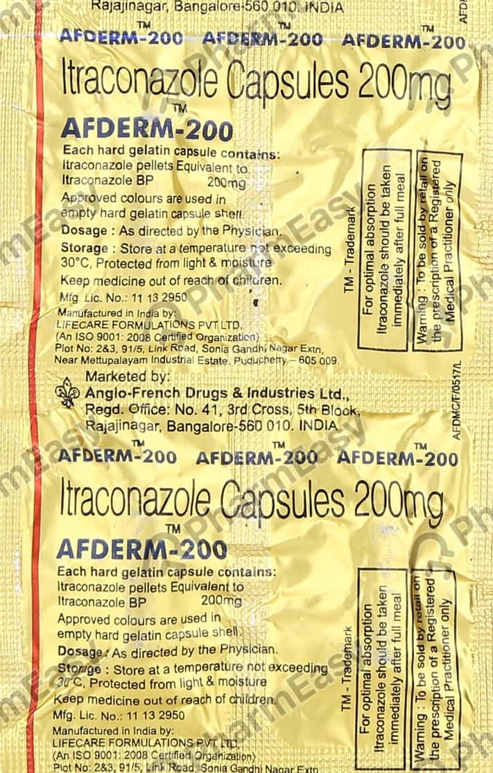 Afderm 200 MG Capsule (4): Uses, Side Effects, Price & Dosage | PharmEasy