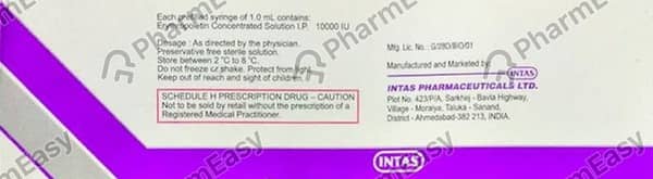 Renocel 10000iu Pre Filled Syringe Of 1ml Injection