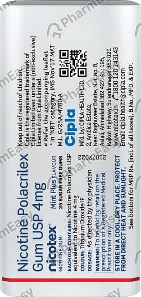 Nicotex Chewing Gums | Mint Plus Flavour Sugar Free