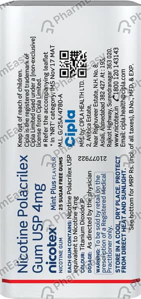 Nicotex Chewing Gums | Mint Plus Flavour Sugar Free