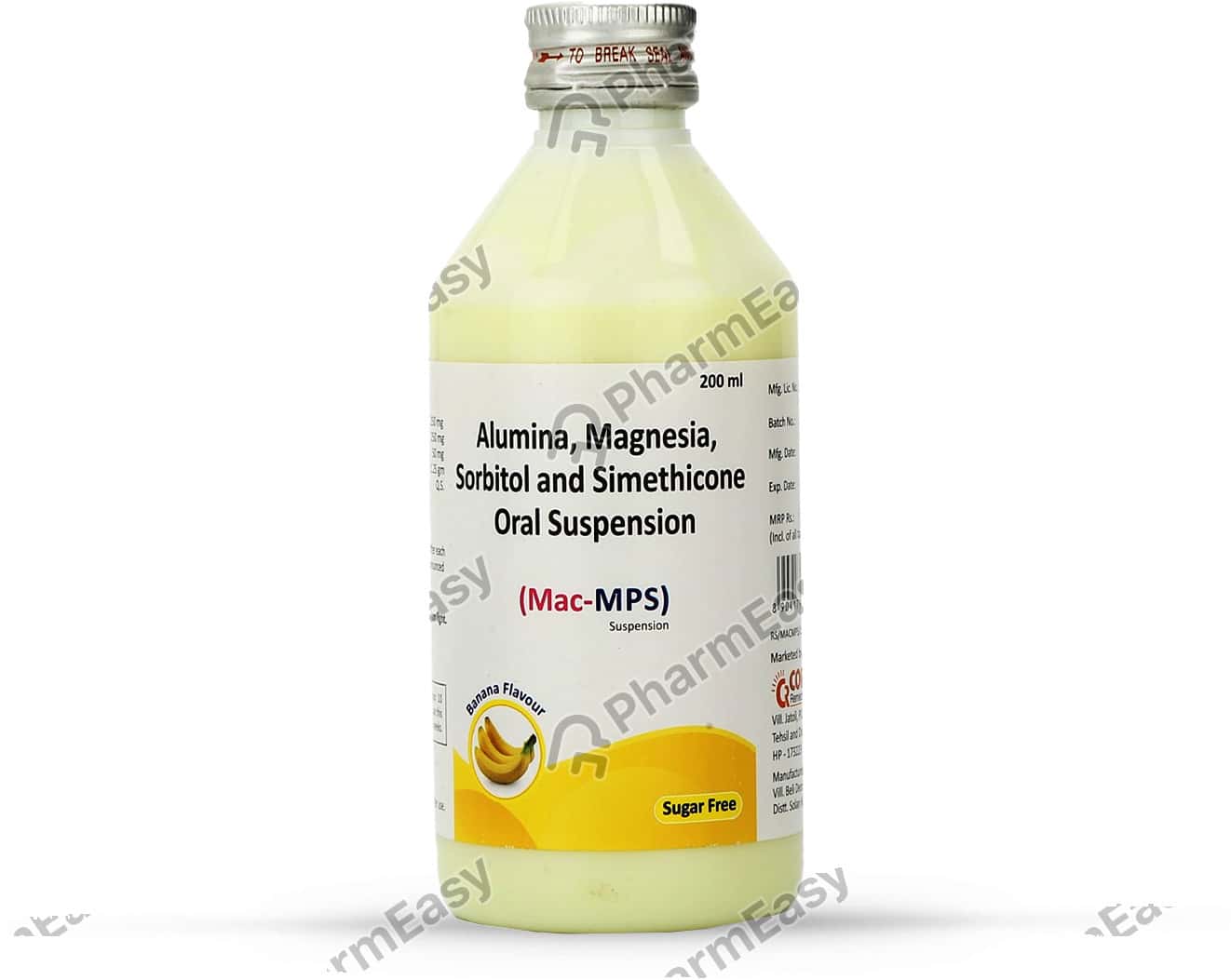 Mac Mps Banana Flavour Sugar Free Bottle Of 200ml Suspension