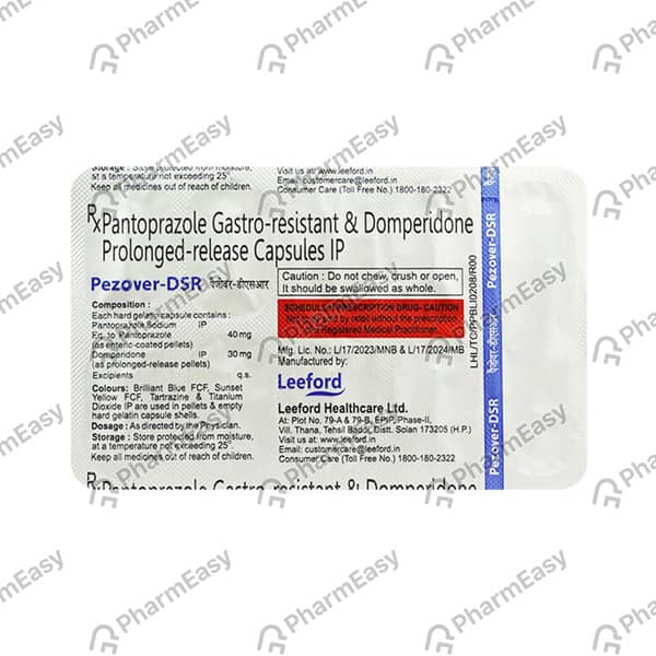 Pezover Dsr Strip Of 10 Capsules