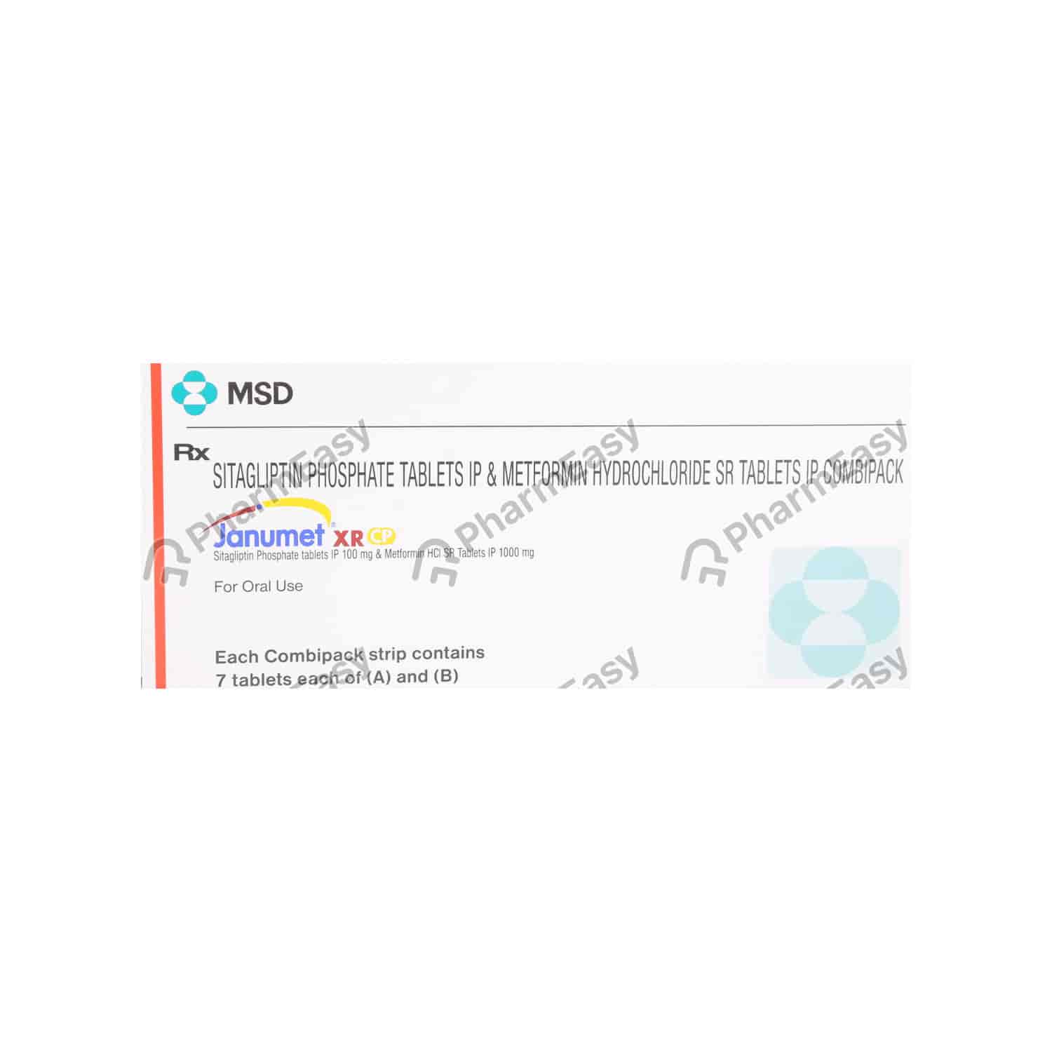 Buy Janumet Xr Cp 100/1000mg Tab 14'S Online at flat 15 off PharmEasy