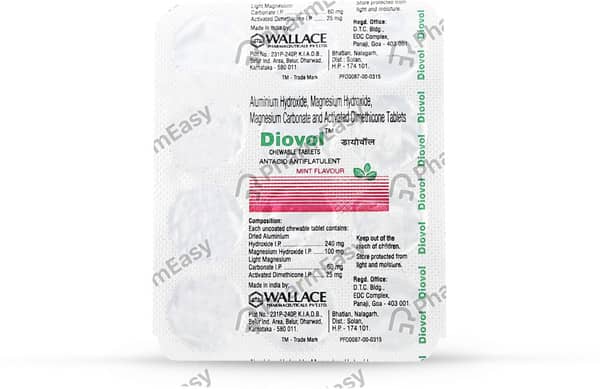Diovol Mint Strip Of 15 Tablets