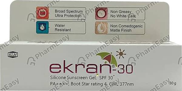 Ekran 30 | Spf 30 +| Tube | Silicone Sunscreen Gel 30 Gm