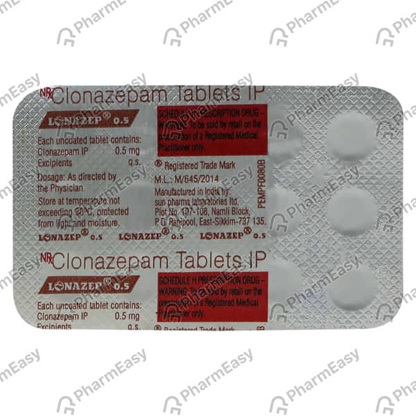 Lonazep 0.5mg Strip Of 15 Tablets