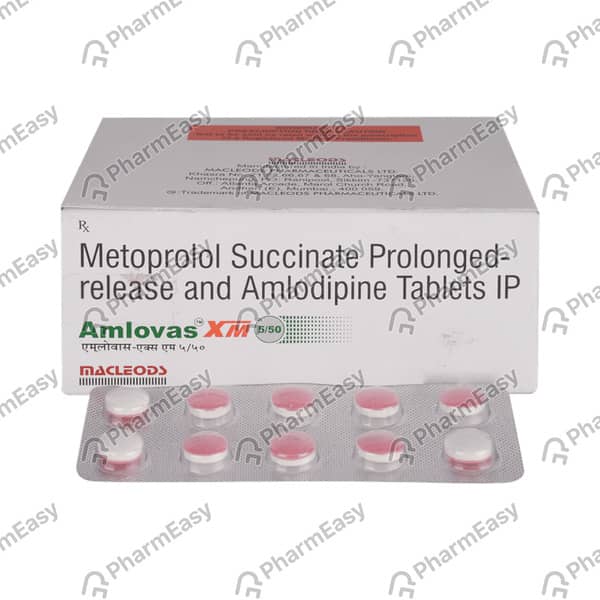 Amlovas Xm 5/50Mg Strip Of 15 Tablets