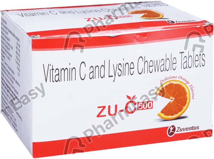 Zu C 500mg Orange Flavour Strip Of 15 Chewable Tablets