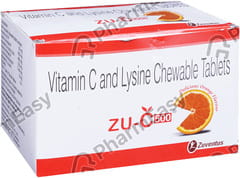 ZU C 500MG ORANGE FLAVOUR STRIP OF 15 CHEWABLE TABLETS