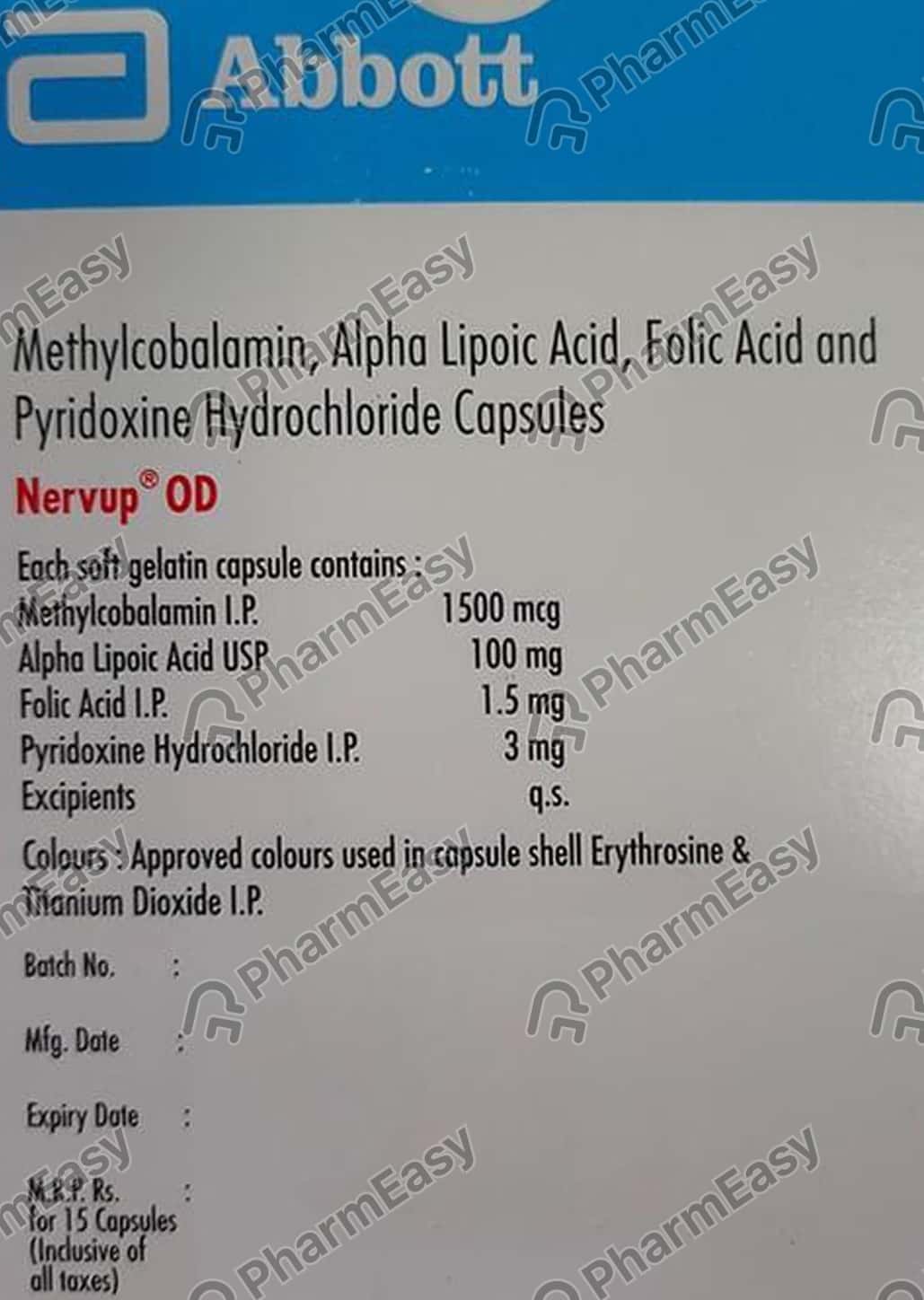Nervup Od Strip Of 15 Capsules Uses, Side Effects, Price & Dosage