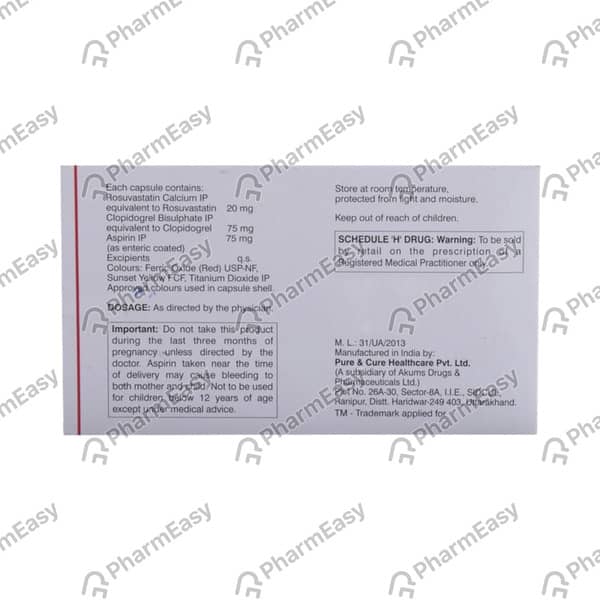 Rosuva Gold 20mg Strip Of 20 Capsules