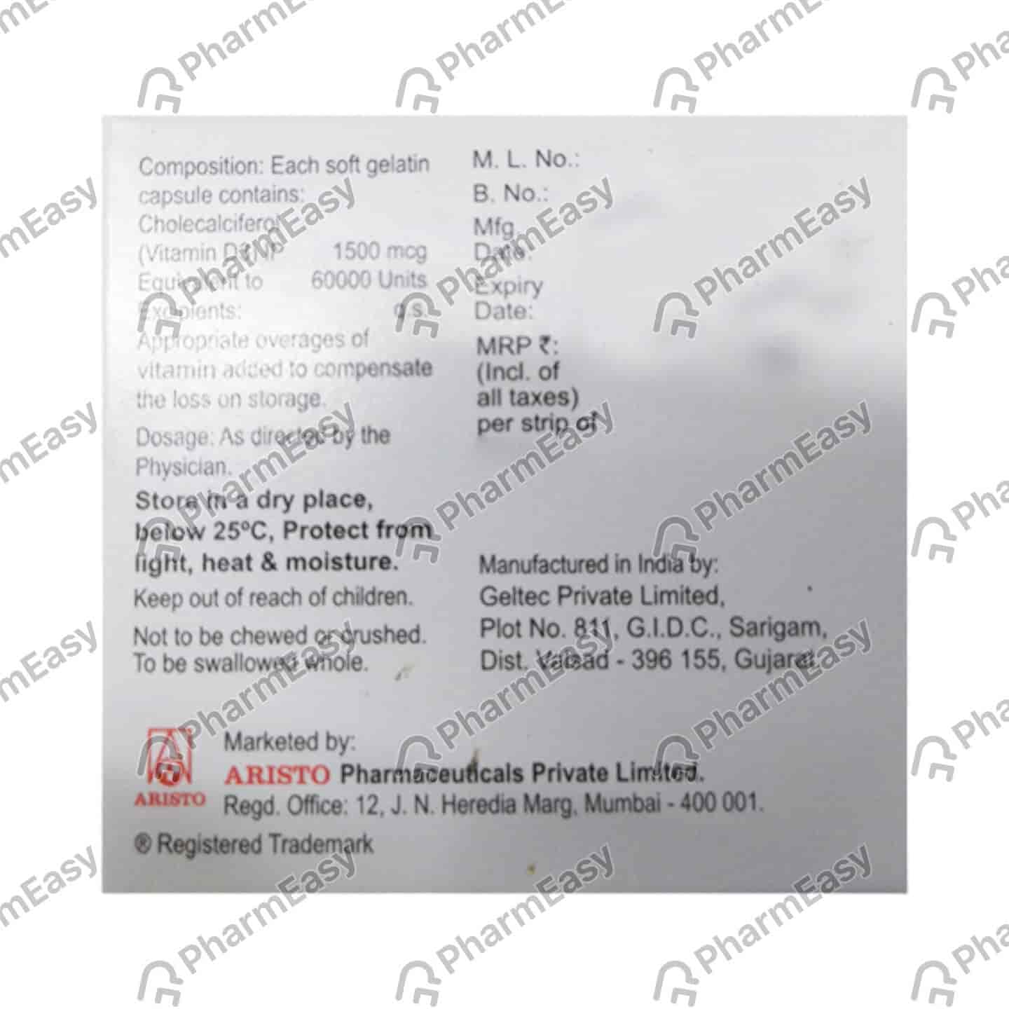 Super D3 60000iu Strip Of 4 Softgel Capsules