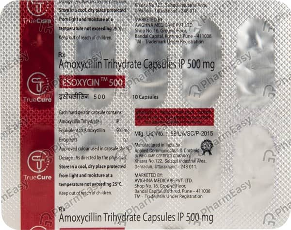 Esoxycin 500mg Strip Of 10 Capsules