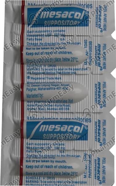 Mesacol 1g Strip Of 5 Rectal Suppositories