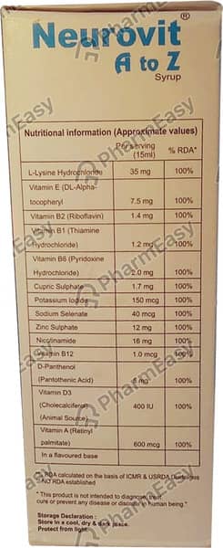 Neurovit A To Z Bottle Of 200ml Syrup
