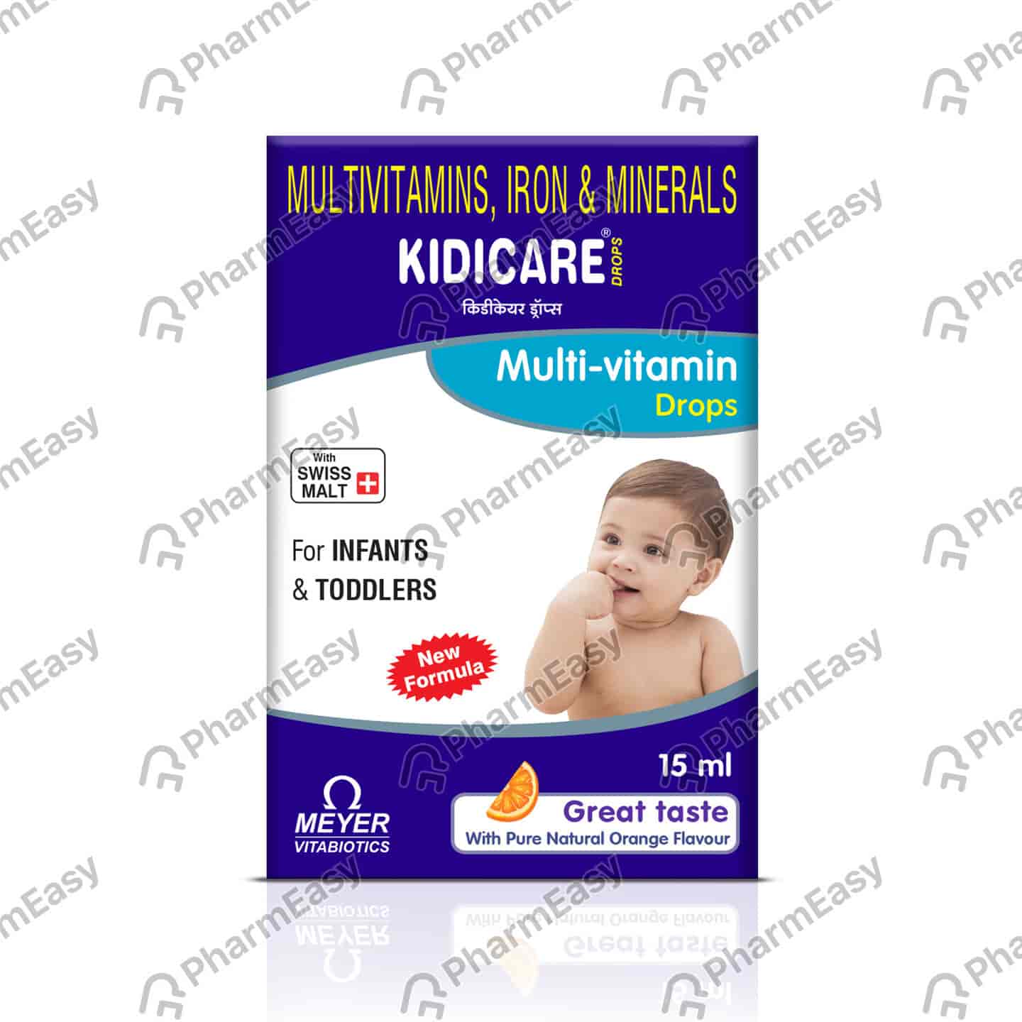 Kidicare Orange Flavour Bottle Of 15ml Oral Drops