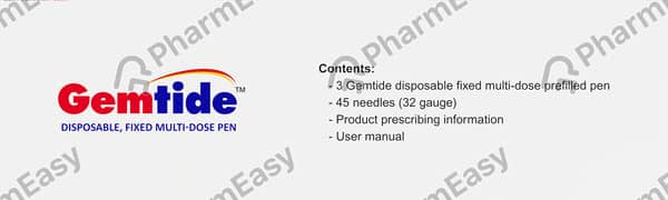 Gemtide Pre Filled Pen Of 2.4ml Injection (Pack Of 3)