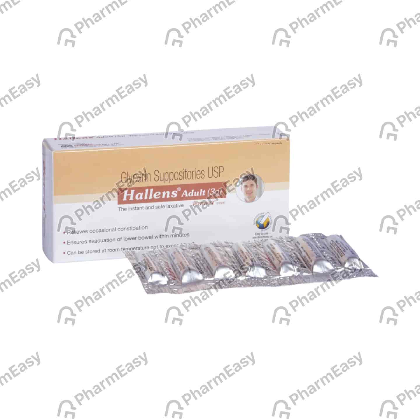 Hallens Adult 3gm Strip Of 7 Rectal Suppositories