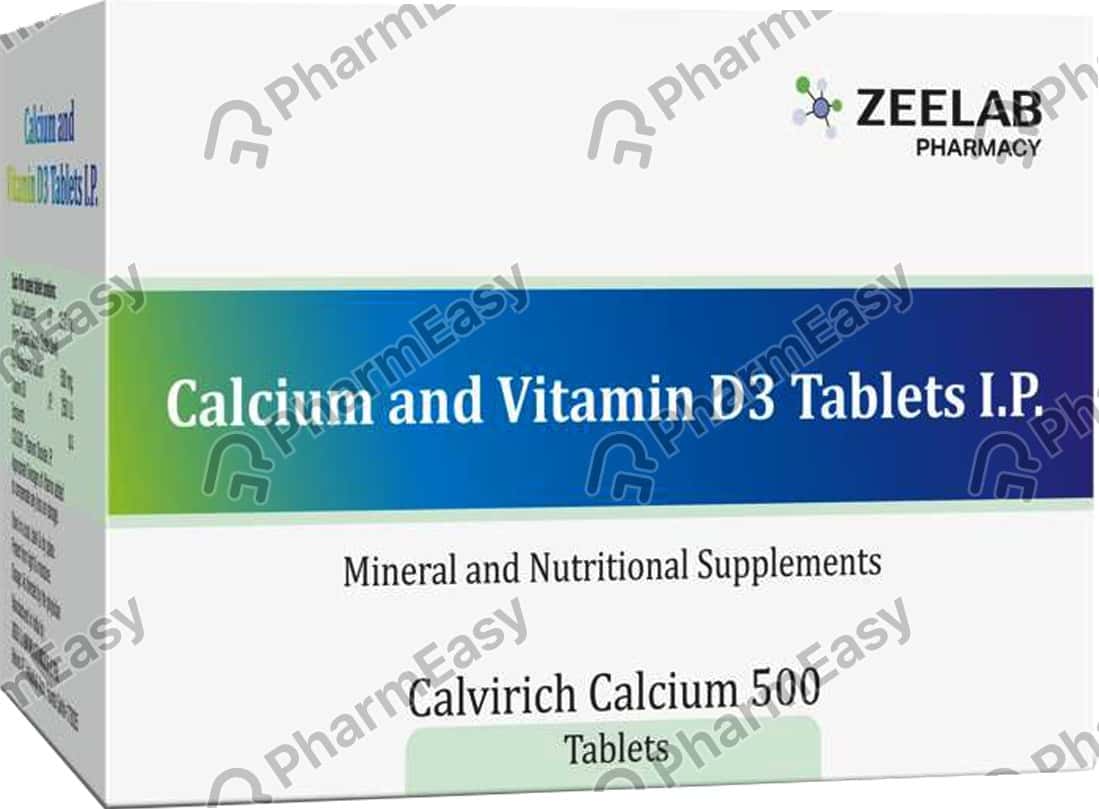 Calvirich Calcium Strip Of 15 Tablets Uses, Side Effects, Price