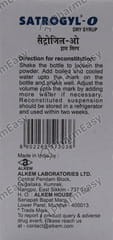 SATROGYL O BOTTLE OF 60ML DRY SYRUP