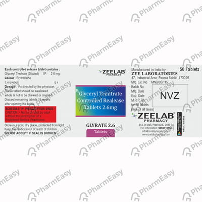 Glyrate 2.6mg Bottle Of 50 Tablets