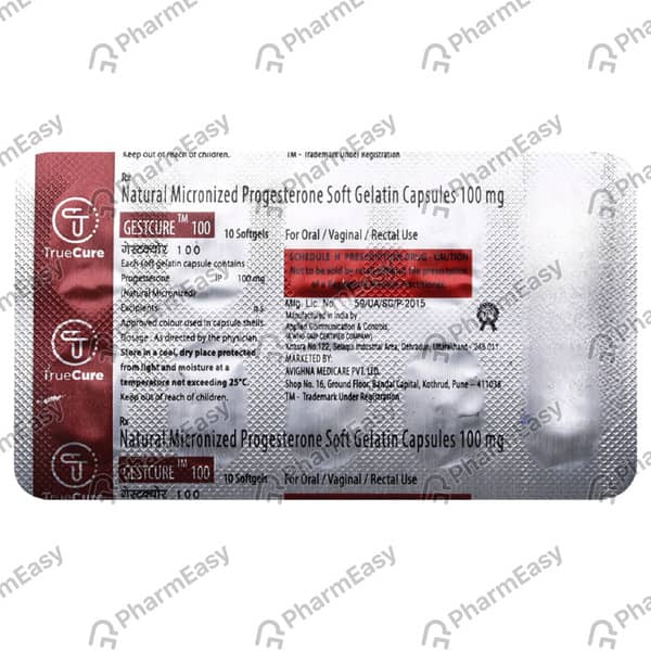 Gestcure 100mg Strip Of 10 Capsules