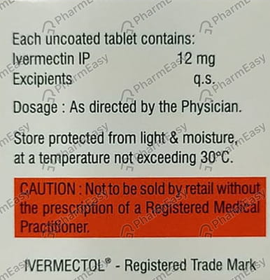 New Ivermectol 12mg Strip Of 2 Tablets