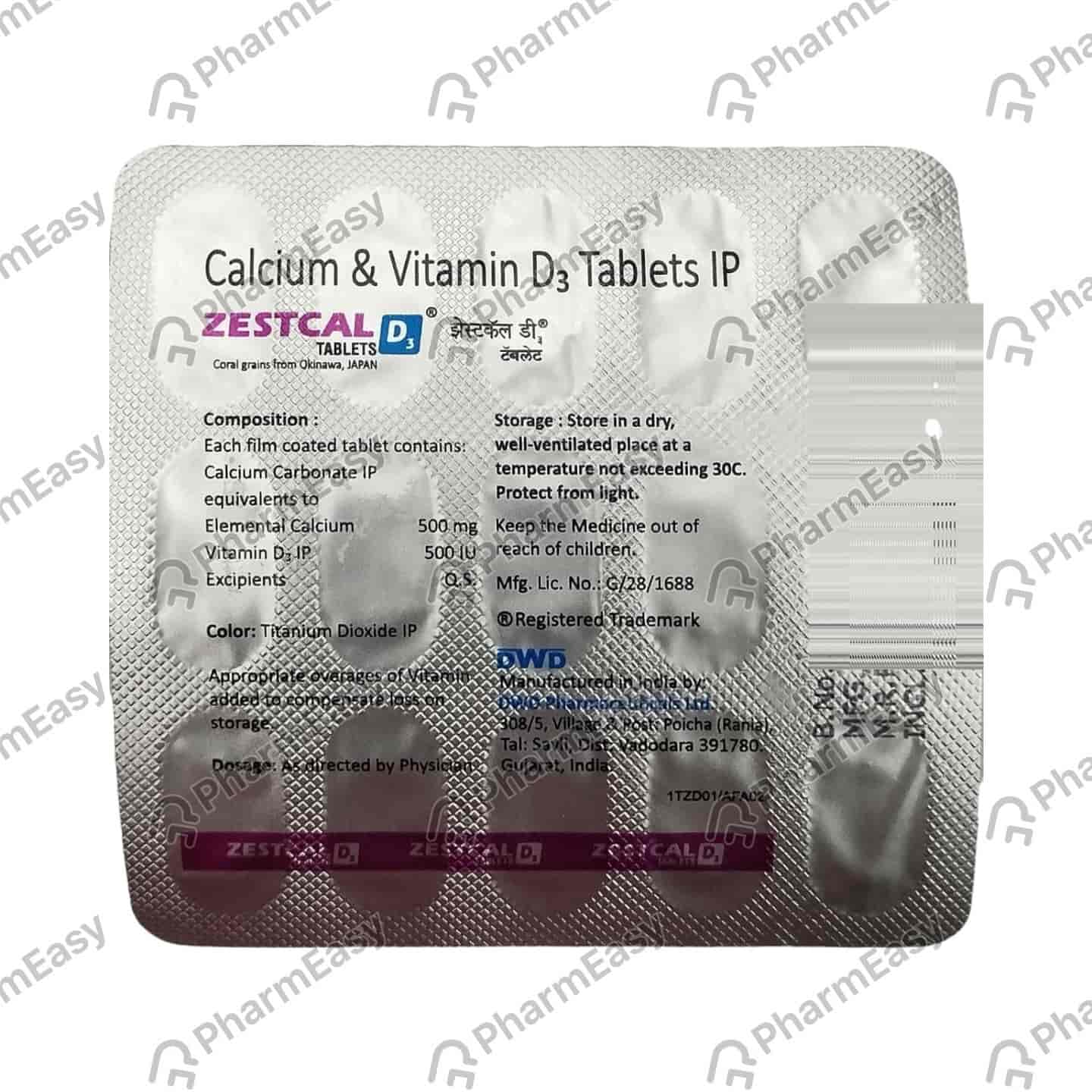 Zestcal D3 Strip Of 15 Tablets