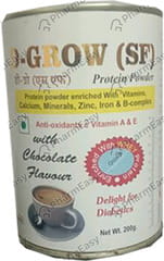 D GROW SUGAR FREE CHOCOLATE FLAVOUR TIN OF 200GM ORAL POWDER
