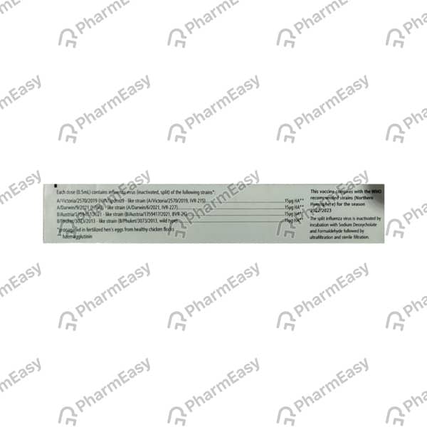 Fluarix Tetra 2022/2023 Nh Pre Filled Syringe Of 0.5ml Suspension For Vaccine